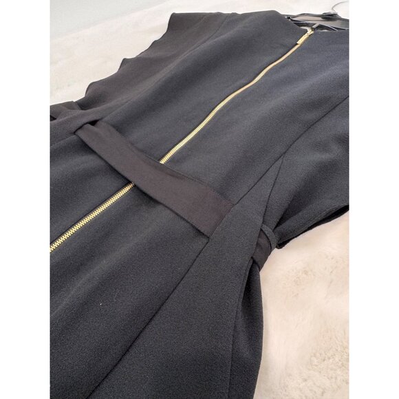 New Eliza J Women's Size 10 Black Sleeveless Sheath Midi Dress with Belt - Picture 6 of 14